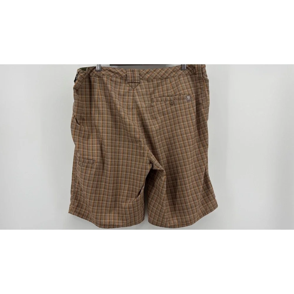 The North Face Mens Brown Plaid Stretch Flat Front Shorts CFX0 Size 38